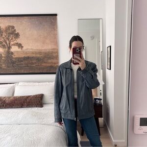 Vintage Blue Leather Jacket